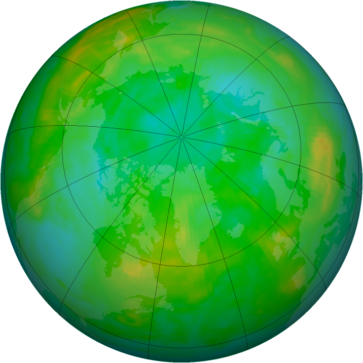 Arctic ozone map for 25 July 1983